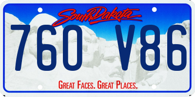 SD license plate 76OV86