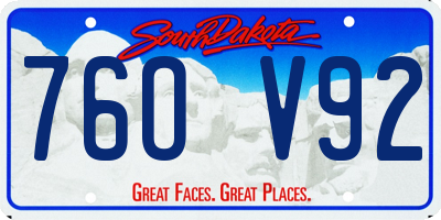 SD license plate 76OV92