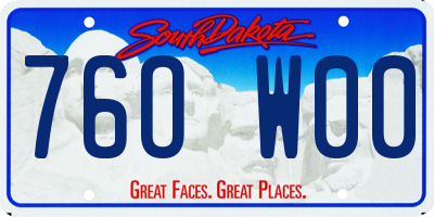 SD license plate 76OW00