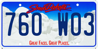SD license plate 76OW03