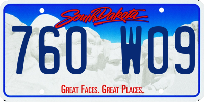 SD license plate 76OW09