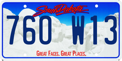 SD license plate 76OW13