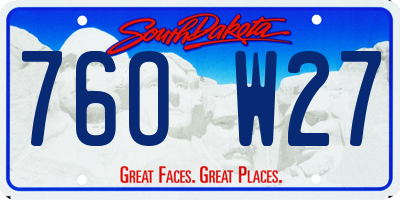 SD license plate 76OW27