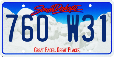 SD license plate 76OW31