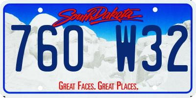 SD license plate 76OW32