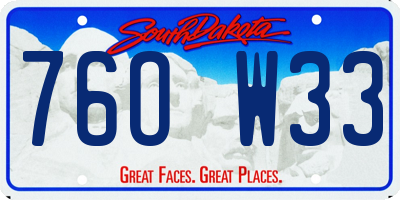 SD license plate 76OW33