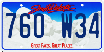 SD license plate 76OW34