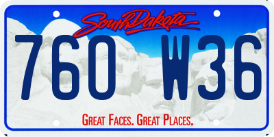 SD license plate 76OW36