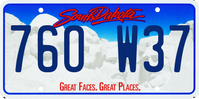 SD license plate 76OW37