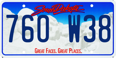 SD license plate 76OW38