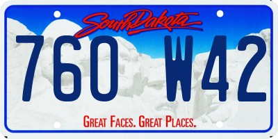 SD license plate 76OW42