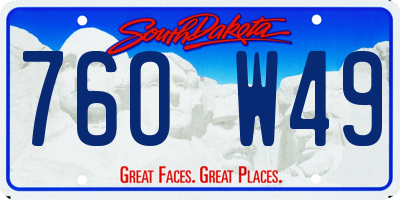 SD license plate 76OW49