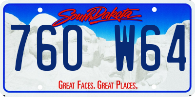 SD license plate 76OW64