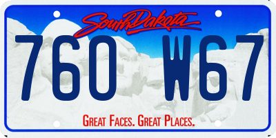 SD license plate 76OW67