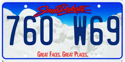 SD license plate 76OW69