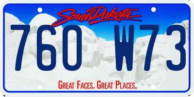 SD license plate 76OW73