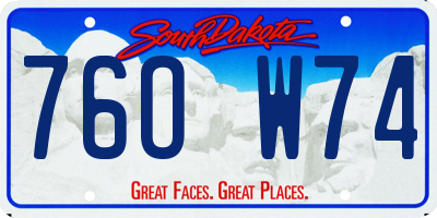 SD license plate 76OW74