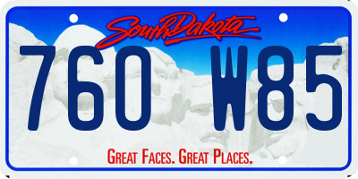 SD license plate 76OW85