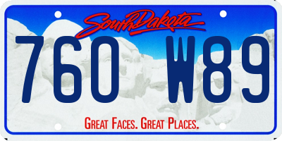 SD license plate 76OW89