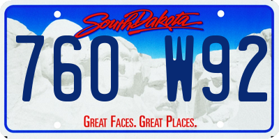 SD license plate 76OW92