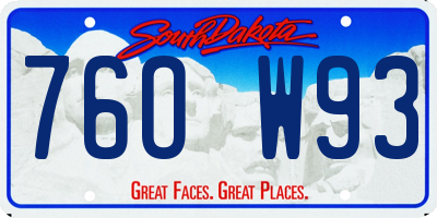 SD license plate 76OW93