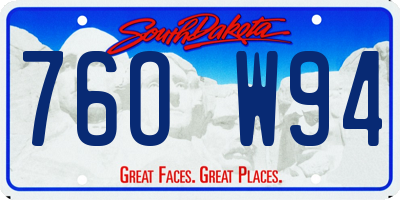 SD license plate 76OW94
