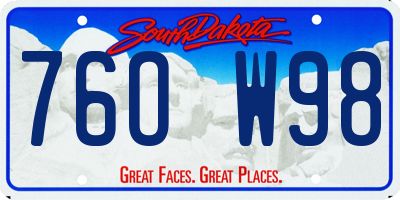 SD license plate 76OW98