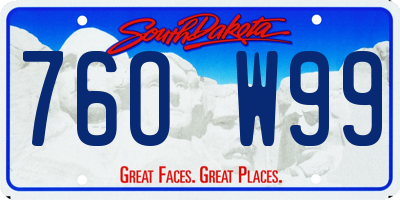 SD license plate 76OW99