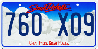 SD license plate 76OX09