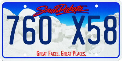 SD license plate 76OX58