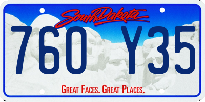 SD license plate 76OY35