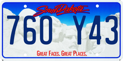 SD license plate 76OY43