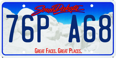 SD license plate 76PA68