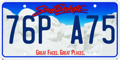 SD license plate 76PA75