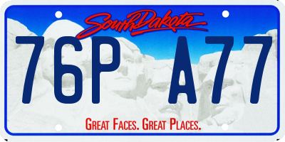 SD license plate 76PA77