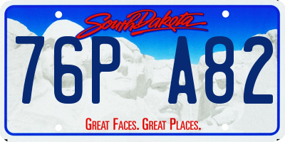 SD license plate 76PA82