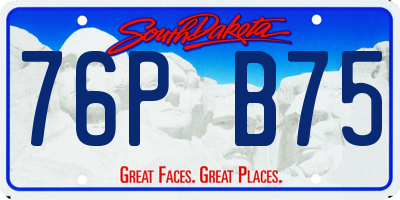 SD license plate 76PB75
