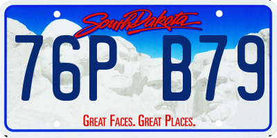 SD license plate 76PB79