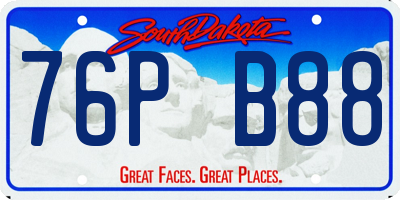 SD license plate 76PB88