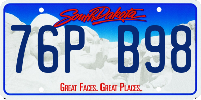 SD license plate 76PB98