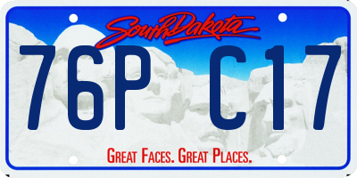 SD license plate 76PC17