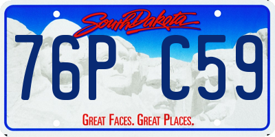 SD license plate 76PC59