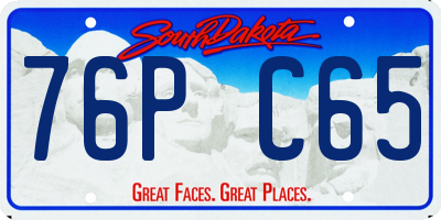SD license plate 76PC65