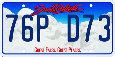 SD license plate 76PD73