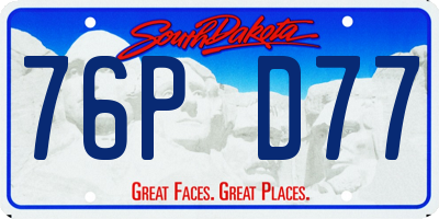 SD license plate 76PD77