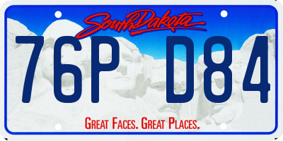 SD license plate 76PD84