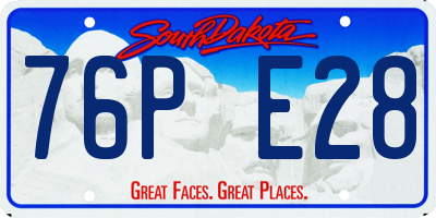 SD license plate 76PE28