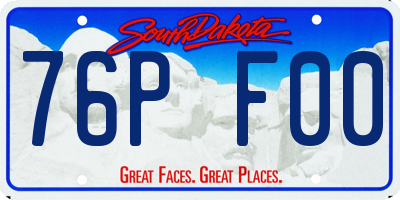 SD license plate 76PF00