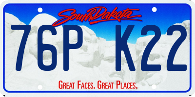 SD license plate 76PK22