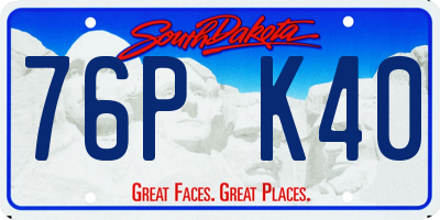 SD license plate 76PK40